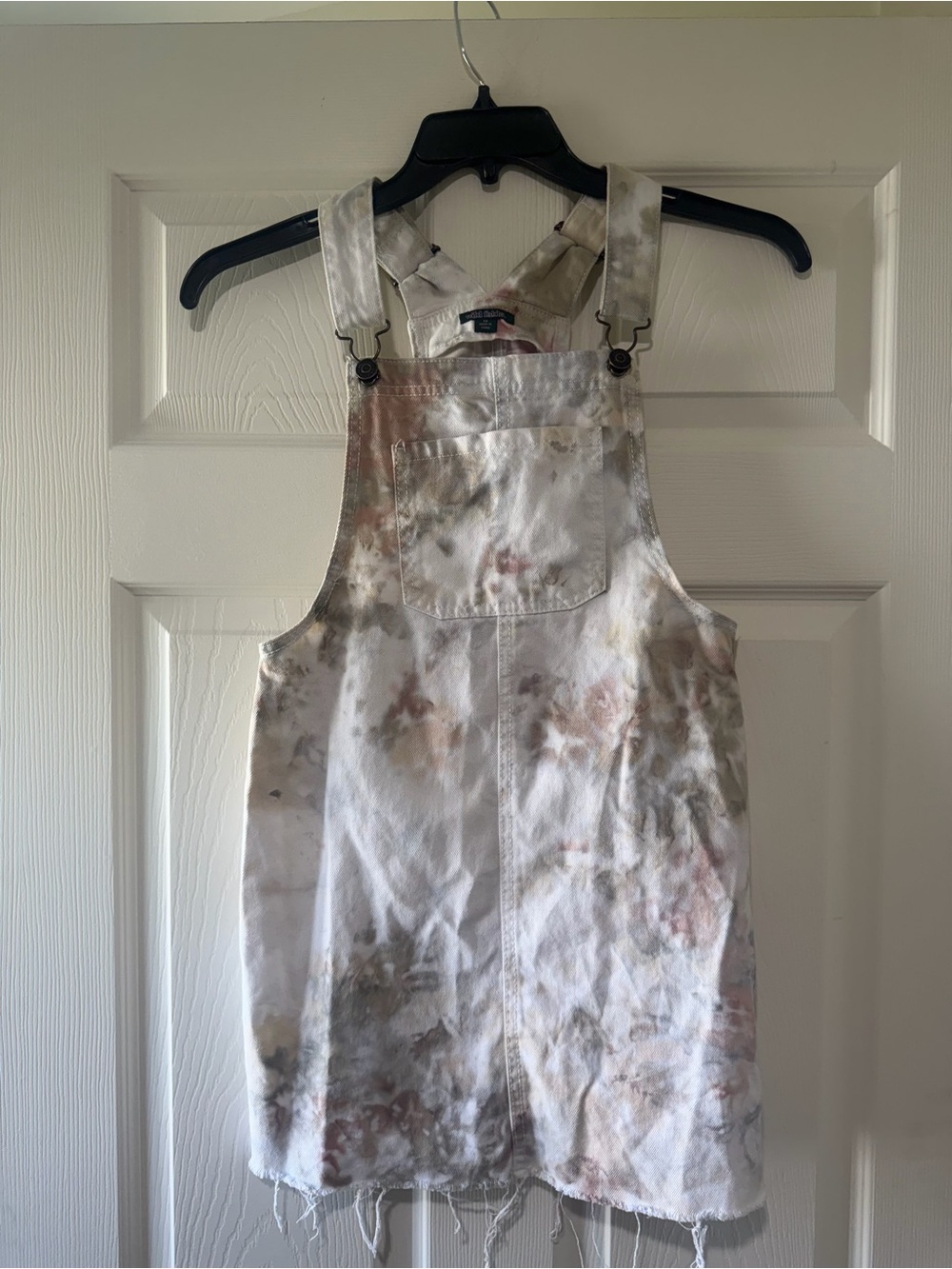 Denim Tie-Dye Overall Dress - XS